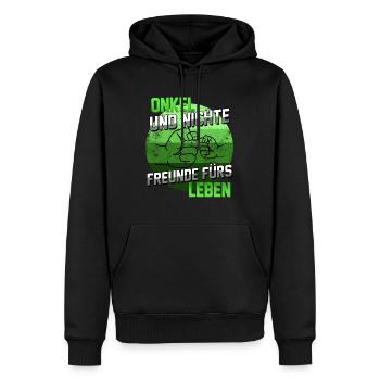 Onkel Geschenk Spruch Onkel und Nichte Freunde - Männer Premium Bio Hoodie - Schwarz - Vorne - Nico (187cm)