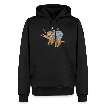 Niedliches Koala Faultier Geschenk Schlafen - Männer Premium Bio Hoodie - Schwarz - Vorne - Nico (187cm)