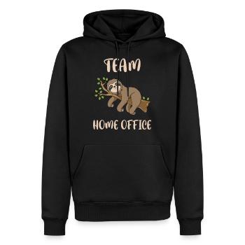 Bureau à domicile de l'équipe Bureau de cadeaux paresseux Bureau à domicile - Sweat à capuche Premium bio Homme - noir - Devant - Nico (187cm)
