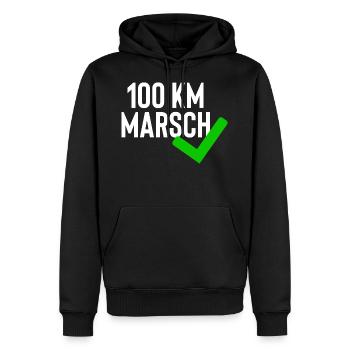 100km Marsch - Männer Premium Bio Hoodie - Schwarz - Vorne - Nico (187cm)