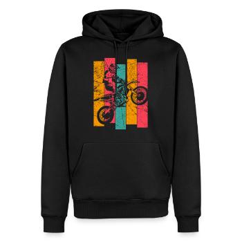 Vintage Motocross Enduro Motorradfahrer Männer - Männer Premium Bio Hoodie - Schwarz - Vorne - Nico (187cm)