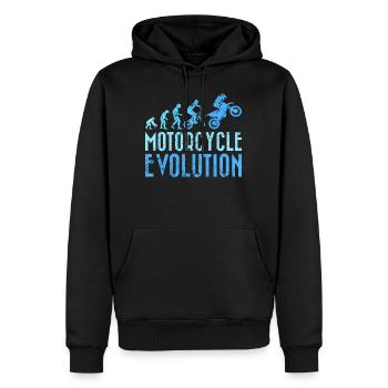 Motorcyclist Evolution Human Development - Men’s Premium Organic Hoodie - black - Front - Nico (187cm)