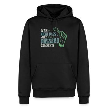 Handwerker Spruch Vintage Geschenk Werkzeug - Männer Premium Bio Hoodie - Schwarz - Vorne - Nico (187cm)