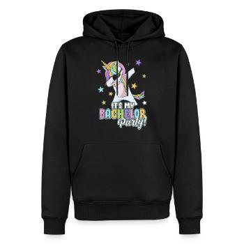 Bachelor Party 2021 Licorne cadeau - Sweat à capuche Premium bio Homme - noir - Devant - Nico (187cm)