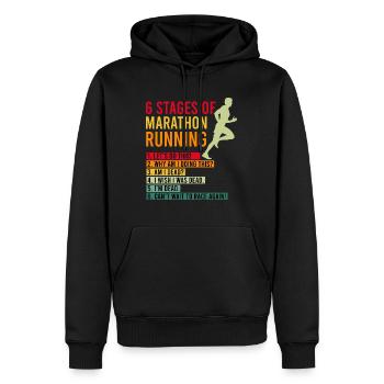 Marathon course cadeau 6 étapes demi-marathon - Sweat à capuche Premium bio Homme - noir - Devant - Nico (187cm)