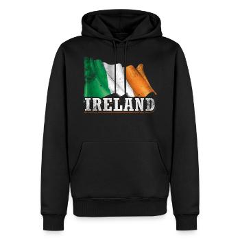 Irland Flagge - Männer Premium Bio Hoodie - Schwarz - Vorne - Nico (187cm)