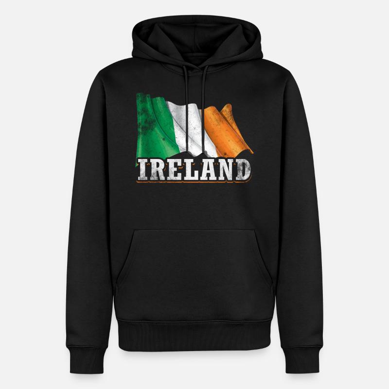 Irlande Drapeau - Sweat à capuche Premium bio Homme - noir