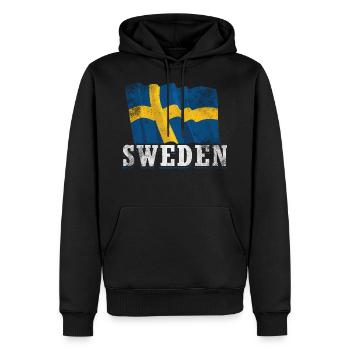 Schweden Flagge - Männer Premium Bio Hoodie - Schwarz - Vorne - Nico (187cm)