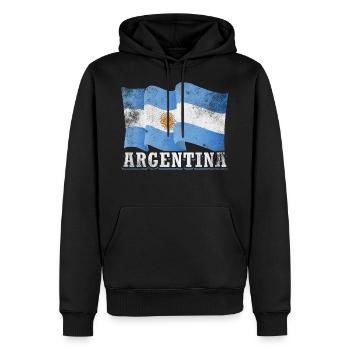 Drapeau de l’Argentine - Sweat à capuche Premium bio Homme - noir - Devant - Nico (187cm)