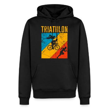 Vintage Triathlon Triathlètes cadeaux endurance - Sweat à capuche Premium bio Homme - noir - Devant - Nico (187cm)