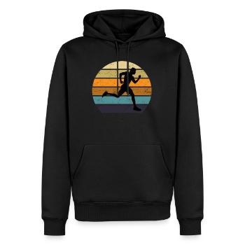 Marathon Vintage Run Gift Running Motif - Men’s Premium Organic Hoodie - black - Front - Nico (187cm)