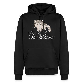 El Wiwi Cat Meme - Men’s Premium Organic Hoodie - black - Front - Nico (187cm)