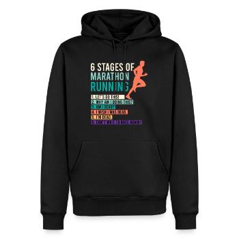 6 Stages of Marathon Running Gole coureur drôle - Sweat à capuche Premium bio Homme - noir - Devant - Nico (187cm)