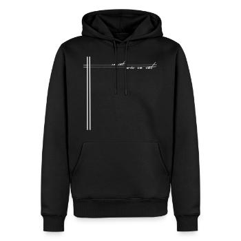 Es ist wie es ist. Weißer Aufdruck groß - Männer Premium Bio Hoodie - Schwarz - Vorne - Nico (187cm)