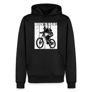 Mountainbike Fahrrad Radsport MTB Retro Vintage - Männer Premium Bio Hoodie - Schwarz - Vorne - Nico (187cm)