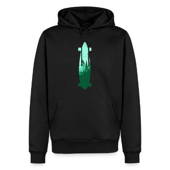 Longboard Longboarder Skateboard Skate Sihouette - Männer Premium Bio Hoodie - Schwarz - Vorne - Nico (187cm)