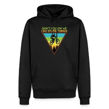 Downhill MTB Mountain Bike Cyclist Cyclist - Men’s Premium Organic Hoodie - black - Front - Nico (187cm)