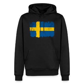 Schwedische Flagge - Männer Premium Bio Hoodie - Schwarz - Vorne - Nico (187cm)