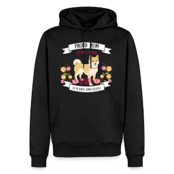 Hundemama Baby coole Sprüche Hund Shiba Inu Süß - Männer Premium Bio Hoodie - Schwarz - Vorne - Nico (187cm)