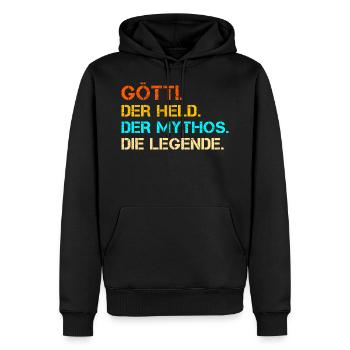 Götti - Männer Premium Bio Hoodie - Schwarz - Vorne - Nico (187cm)