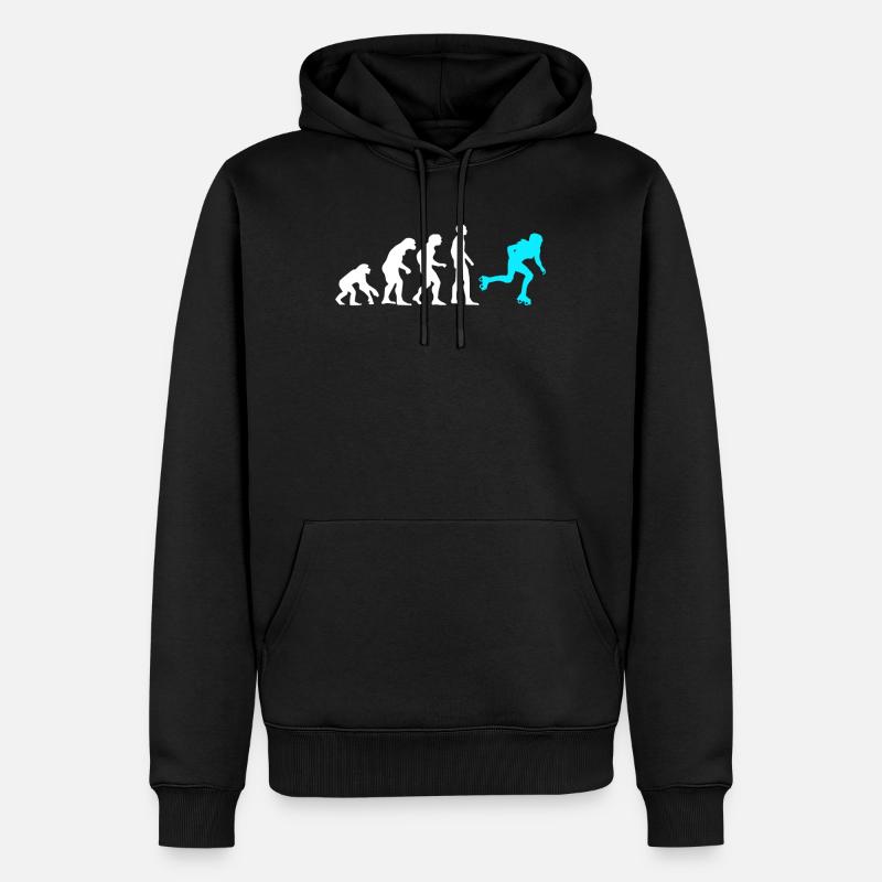 Affe Mensch Rollschuhfahrer Rollschuhe Rollerskate - Männer Premium Bio Hoodie - Schwarz