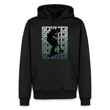Scooter Roller Skater Schriftzug Skate Silhouette - Männer Premium Bio Hoodie - Schwarz - Vorne - Nico (187cm)