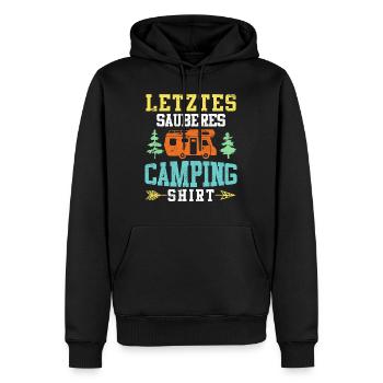 Letztes sauberes Campingshirt Camper Geschenk - Männer Premium Bio Hoodie - Schwarz - Vorne - Nico (187cm)