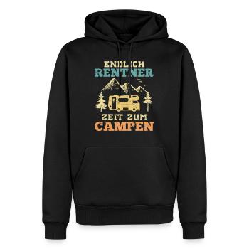 Endlich Rentner Zeit zum Campen Wohnmobil Spruch - Männer Premium Bio Hoodie - Schwarz - Vorne - Nico (187cm)