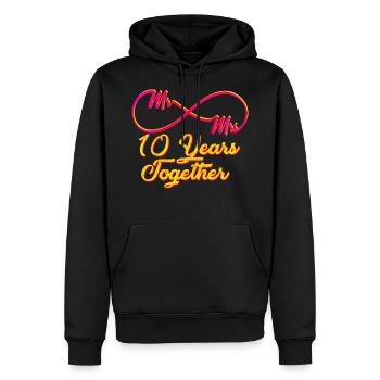 10e anniversaire de mariage - Sweat à capuche Premium bio Homme - noir - Devant - Nico (187cm)
