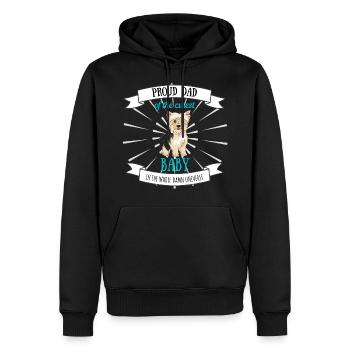 Fier papa de chien de fête des pères chien Yorkshire Terrier - Sweat à capuche Premium bio Homme - noir - Devant - Nico (187cm)