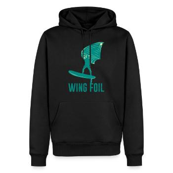 Wing Foil Wing Surf Geschenk Wassersport Foiler - Männer Premium Bio Hoodie - Schwarz - Vorne - Nico (187cm)