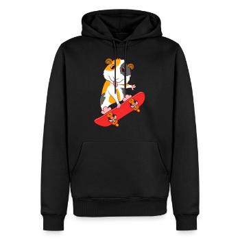 Skateboard Guinée Cochon Skate Sur T-shirt Design - Sweat à capuche Premium bio Homme - noir - Devant - Nico (187cm)