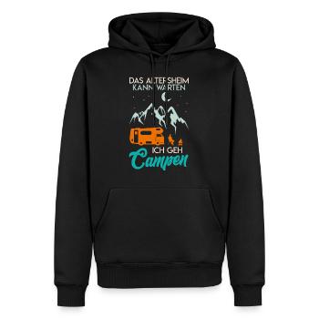 Wohnmobil Spruch Altersheim kann warten Reisemobil - Männer Premium Bio Hoodie - Schwarz - Vorne - Nico (187cm)