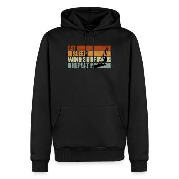 Eat Sleep Windsurf Repeat Cadeau windsurfer - Sweat à capuche Premium bio Homme - noir - Devant - Nico (187cm)