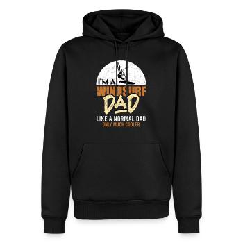 Windsurfer Papa Geschenk Windsurfing Dad Spruch - Männer Premium Bio Hoodie - Schwarz - Vorne - Nico (187cm)