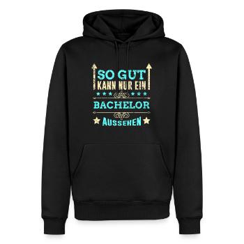 So gut kann nur ein Bachelor aussehen Geschenk - Männer Premium Bio Hoodie - Schwarz - Vorne - Nico (187cm)