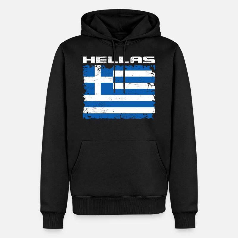 Grèce Drapeau Hellas - Sweat à capuche Premium bio Homme - noir
