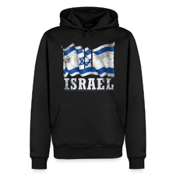Drapeau d’Israël - Sweat à capuche Premium bio Homme - noir - Devant - Nico (187cm)