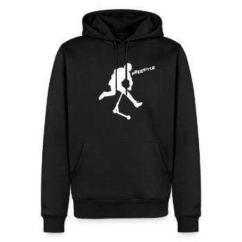 Freestyle-Roller - Männer Premium Bio Hoodie - Schwarz - Vorne - Nico (187cm)