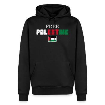 Free palestine - Men’s Premium Organic Hoodie - black - Front - Nico (187cm)