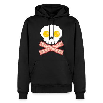Quand le bacon est l'amour, le bacon est la vie " - Sweat à capuche Premium bio Homme - noir - Devant - Nico (187cm)