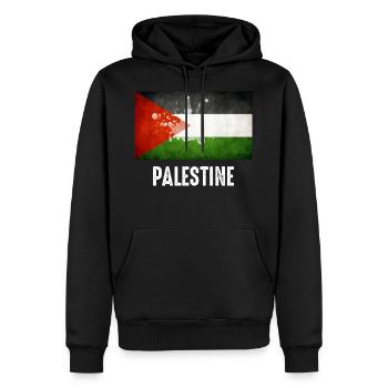 flag of Palestine - Männer Premium Bio Hoodie - Schwarz - Vorne - Nico (187cm)