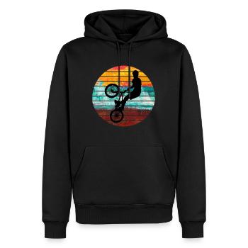 Bmx - Männer Premium Bio Hoodie - Schwarz - Vorne - Nico (187cm)