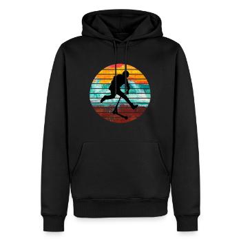 Freestyle-Roller - Männer Premium Bio Hoodie - Schwarz - Vorne - Nico (187cm)