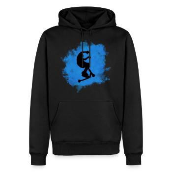 Freestyle-Roller - Männer Premium Bio Hoodie - Schwarz - Vorne - Nico (187cm)