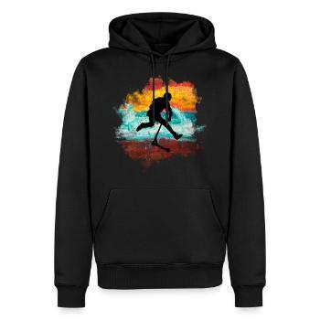 Freestyle-Roller - Männer Premium Bio Hoodie - Schwarz - Vorne - Nico (187cm)