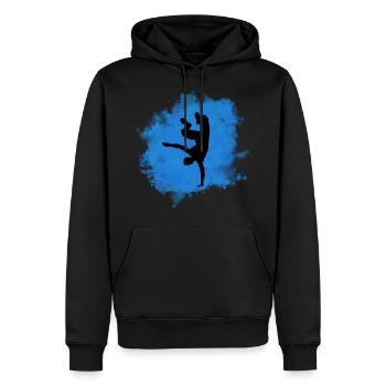 Hip Hop - Sweat à capuche Premium bio Homme - noir - Devant - Nico (187cm)