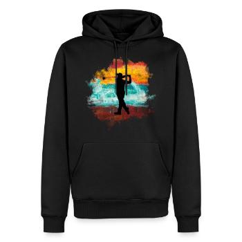 Golf - Sweat à capuche Premium bio Homme - noir - Devant - Nico (187cm)