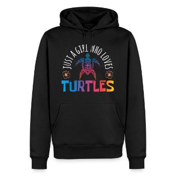 Nur ein Mädchen, das Schildkröten liebt Speichern - Sweat à capuche Premium bio Homme - noir - Devant - Nico (187cm)
