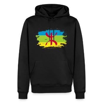 Amazigh - Sweat à capuche Premium bio Homme - noir - Devant - Nico (187cm)